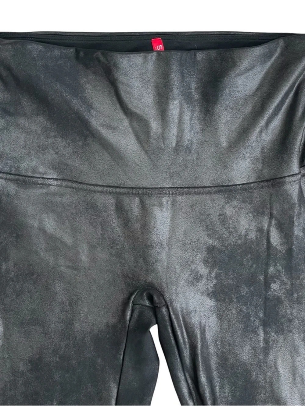 SPANX Black Faux Leather Leggings XL High Rise‎ Stretch Sculpting Lounge